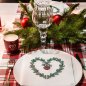 Preview: Paviot Coeur de Sapin, weiß mit Tannenherz bedruckt, rot.gruen, style